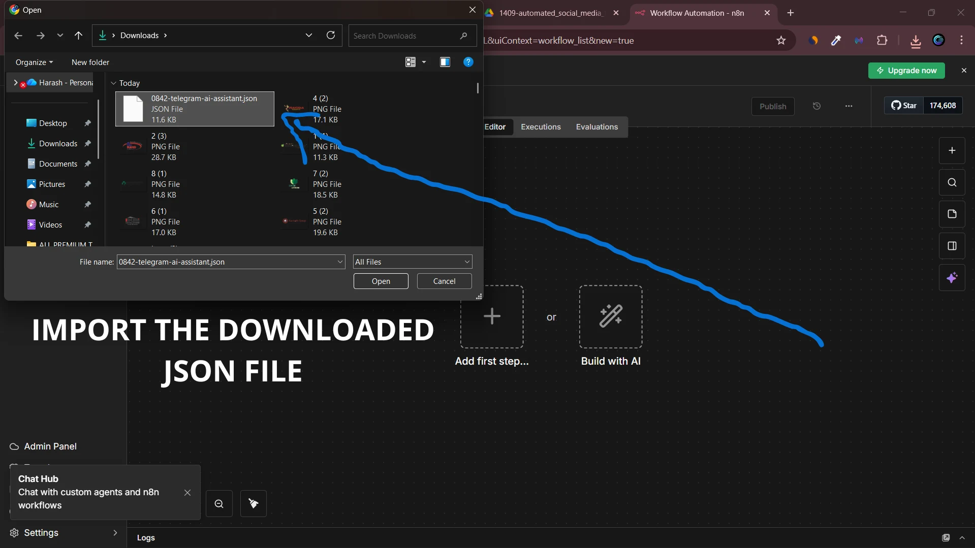 Step 2: Import template